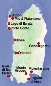 Birdwatching map of Sardinia